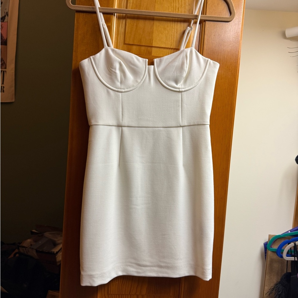 French Connection White Spaghetti Strap Mini Dress